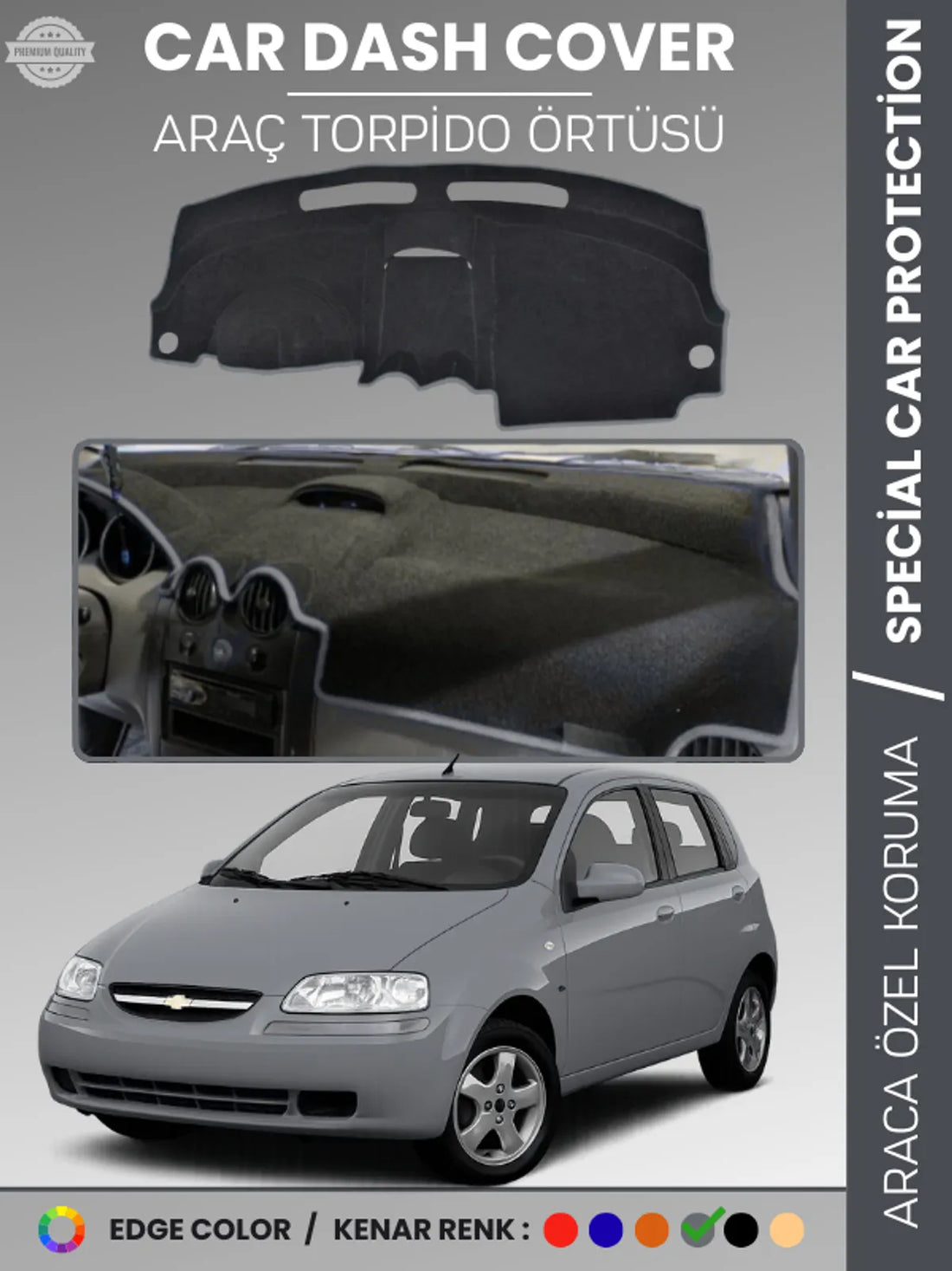 CHEVROLET KALOS Uyumlu Torpido Örtüsü Araca Özel Ön Göğüs Koruma