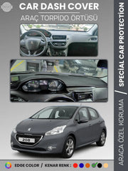 PEUGEOT 208 A9 (2012-2019) Uyumlu Torpido Örtüsü Araca Özel Ön Göğüs Koruma