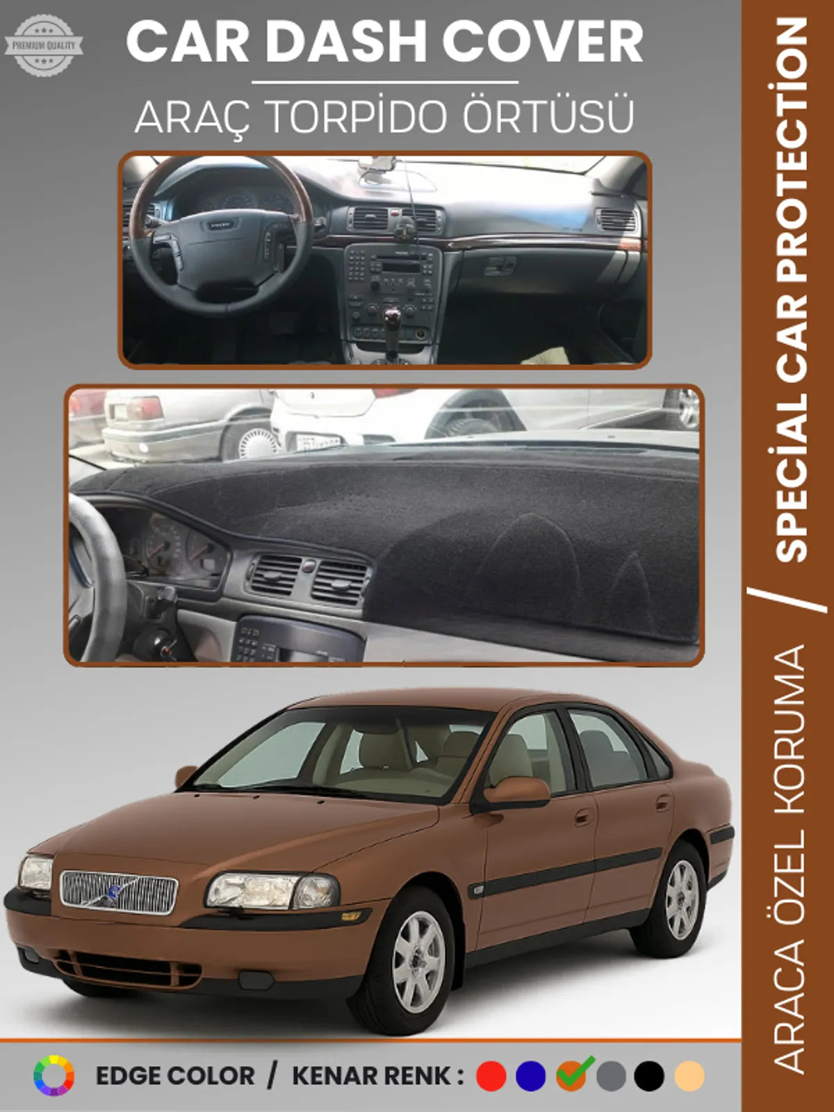 VOLVO S80 (1998-2006) Uyumlu Torpido Örtüsü Araca Özel Ön Göğüs Koruma
