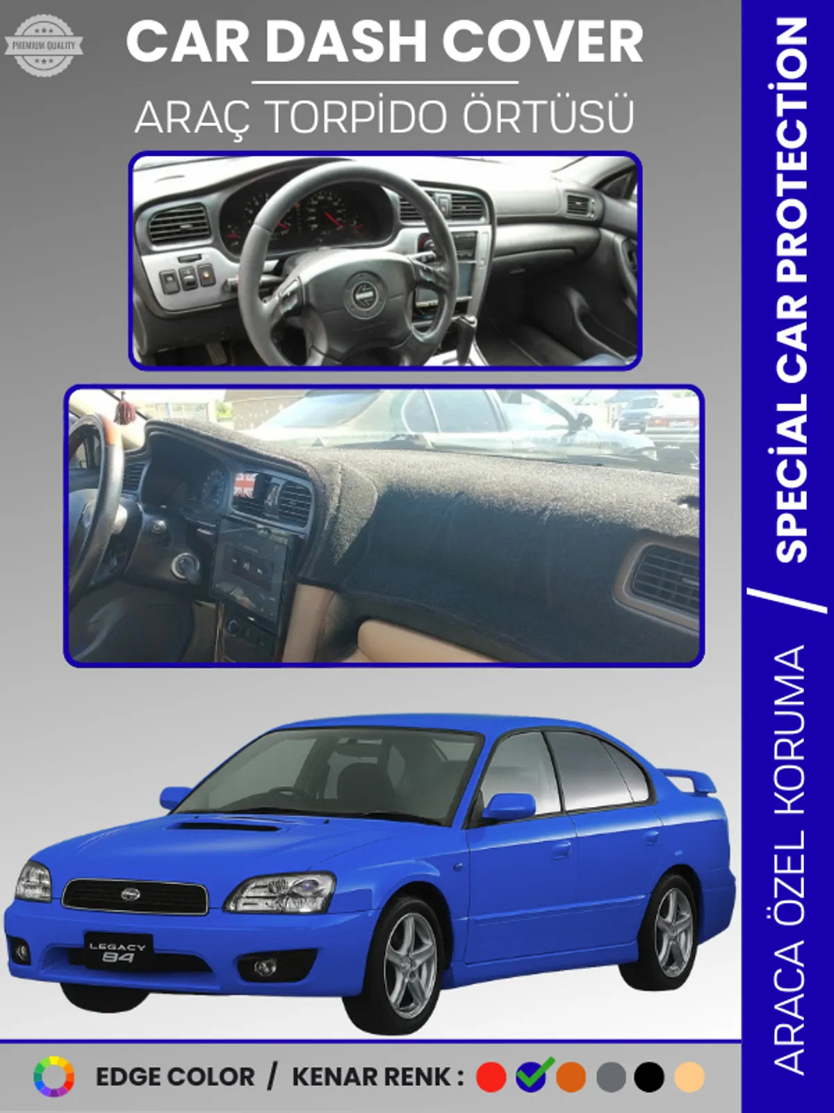SUBARU LEGACY B4 (1998-2003) Uyumlu Torpido Örtüsü Araca Özel Ön Göğüs Koruma