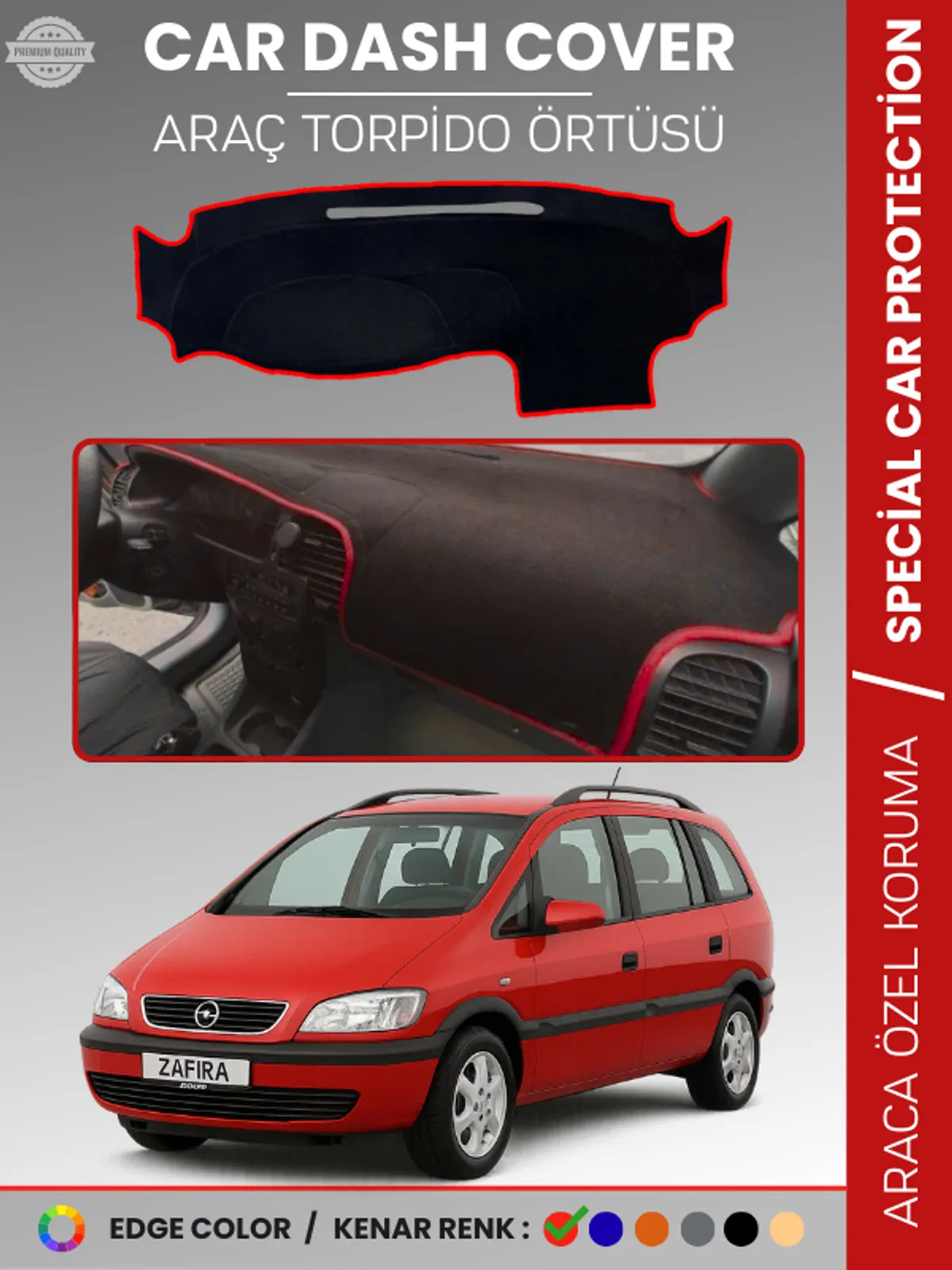 OPEL ZAFİRA A (1999-2003) Uyumlu Torpido Örtüsü Araca Özel Ön Göğüs Koruma