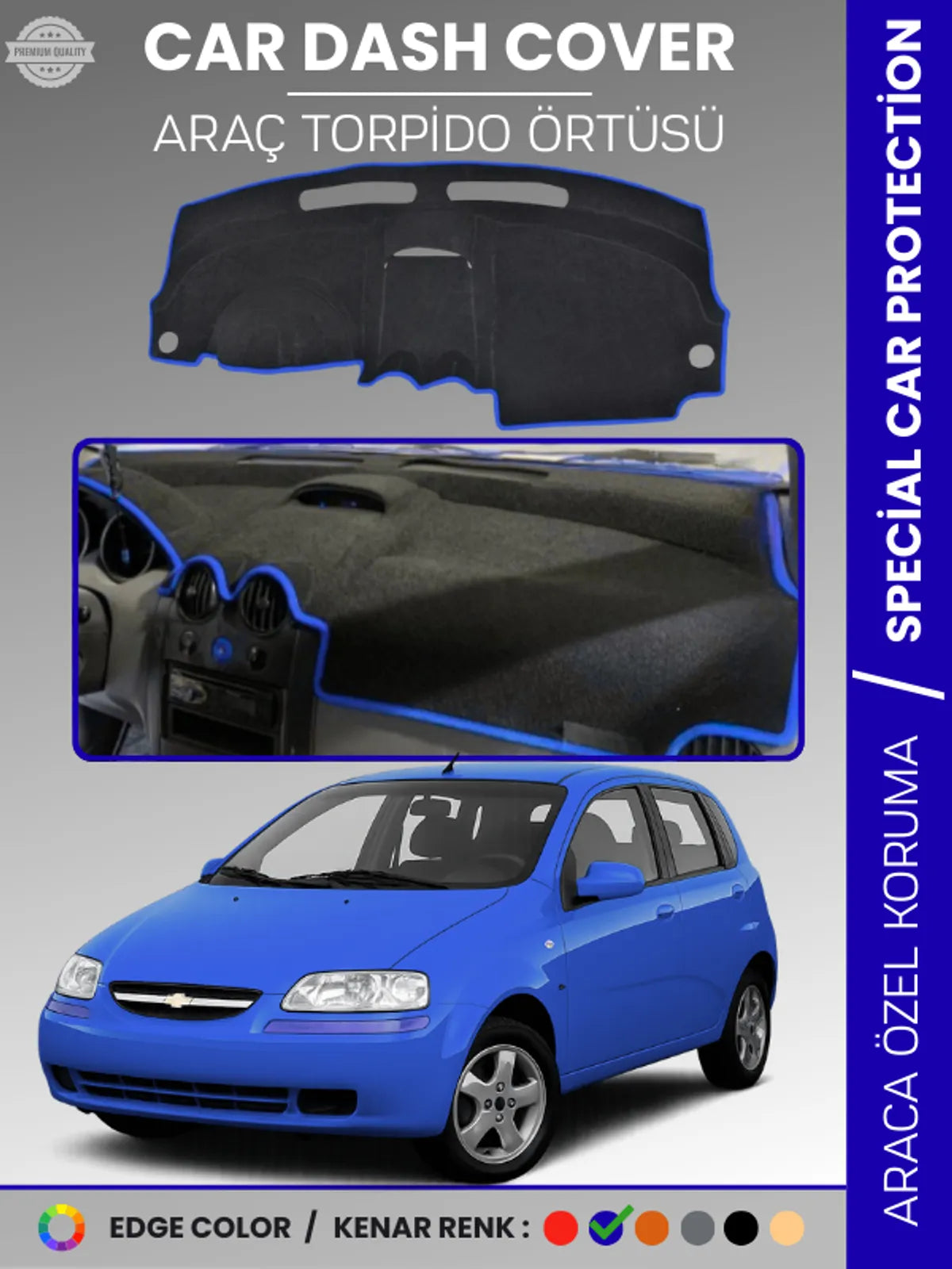 CHEVROLET KALOS Uyumlu Torpido Örtüsü Araca Özel Ön Göğüs Koruma