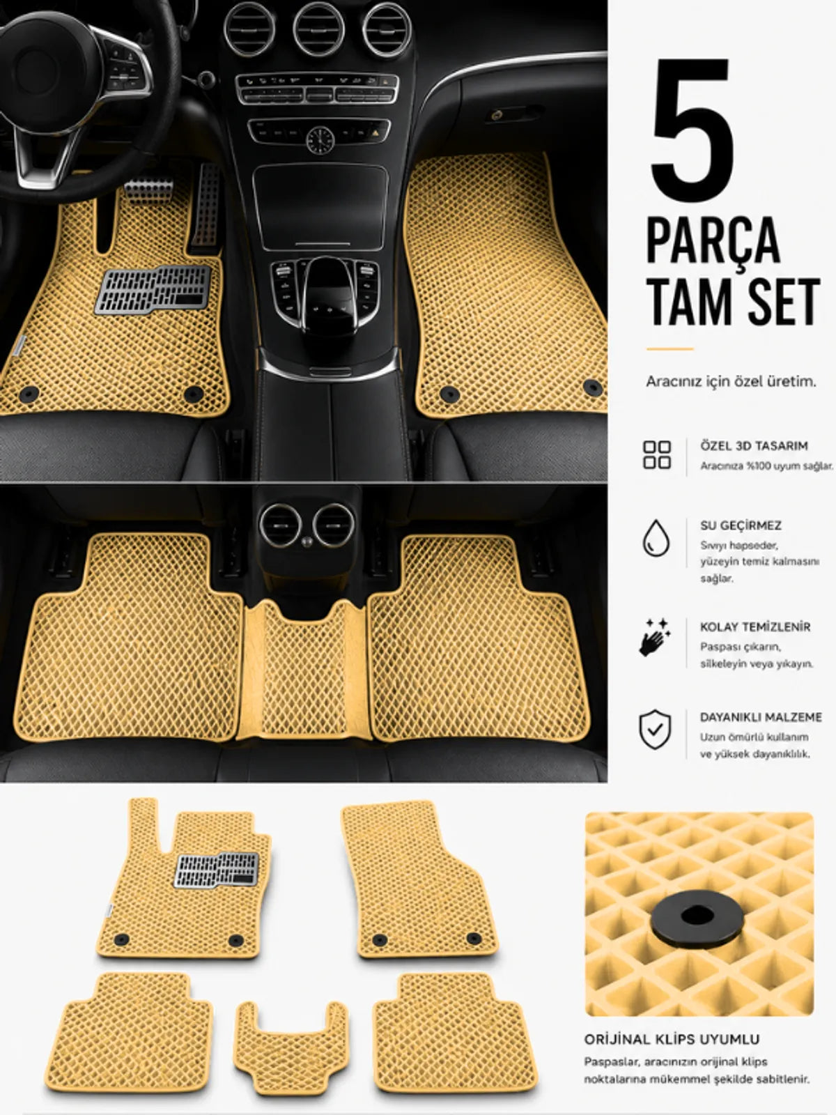 Toyota Yaris-Cross (2020-2025) Araca Özel EVA Oto Paspas Seti Topukluk Dahil Tam Set