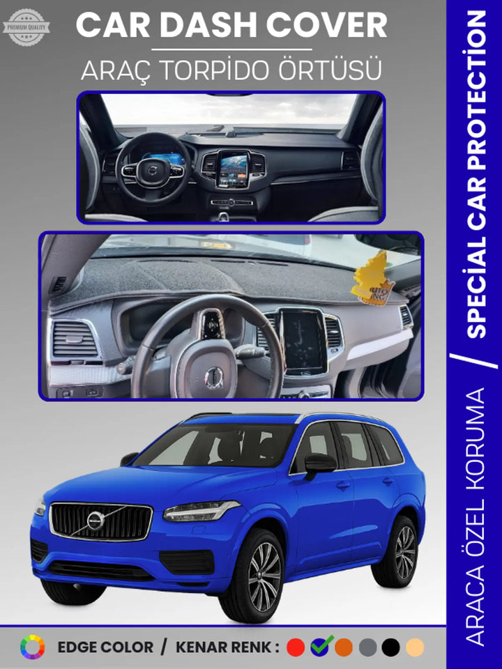 VOLVO XC90 (2015-2024) Uyumlu Torpido Örtüsü Araca Özel Ön Göğüs Koruma