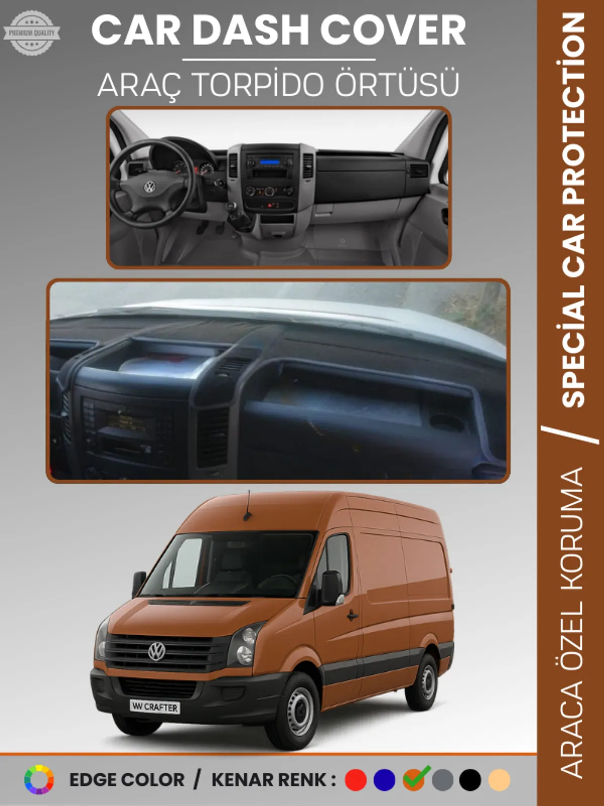 VOLKSWAGEN CRAFTER 1.NESİL LT3 KASA (2012-2019) Uyumlu Torpido Örtüsü Araca Özel Ön Göğüs Koruma