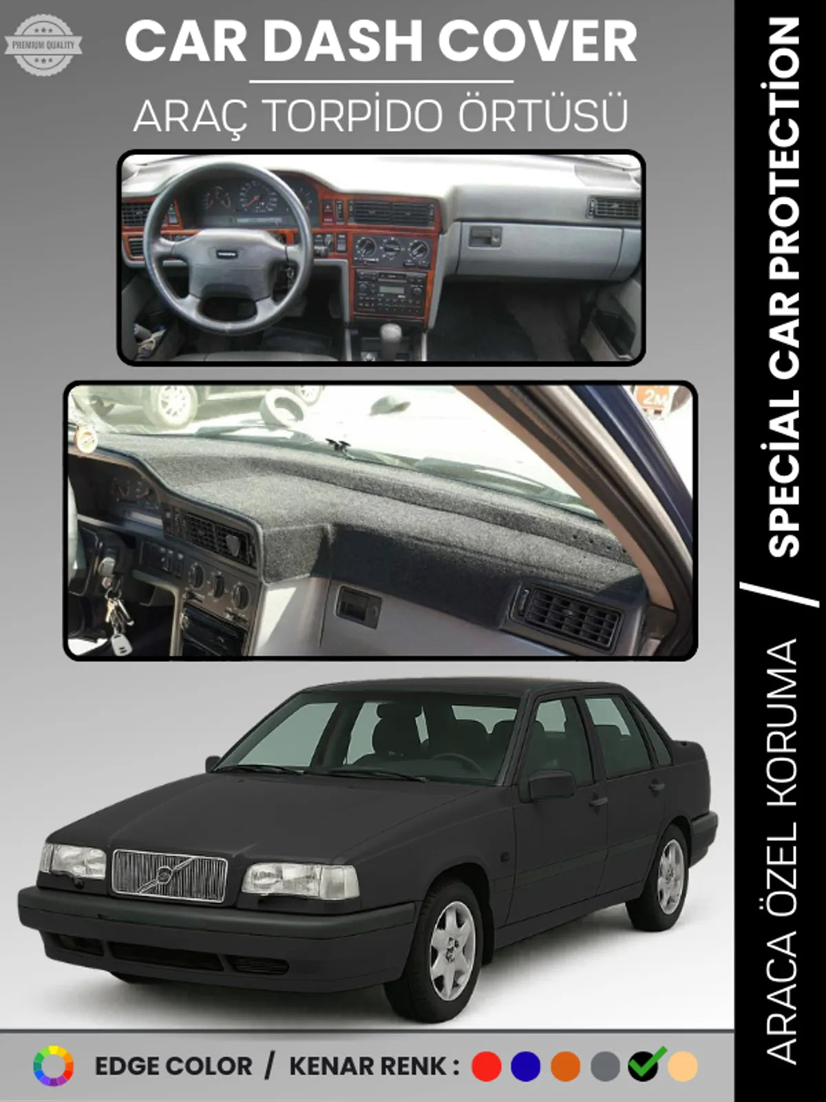 VOLVO 850 (1991-1997) Uyumlu Torpido Örtüsü Araca Özel Ön Göğüs Koruma