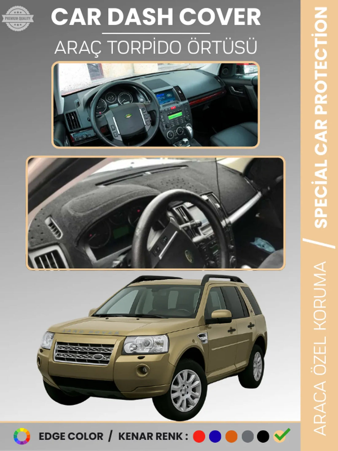 LAND ROVER FREELANDER (2006-2014) Uyumlu Torpido Örtüsü Araca Özel Ön Göğüs Koruma