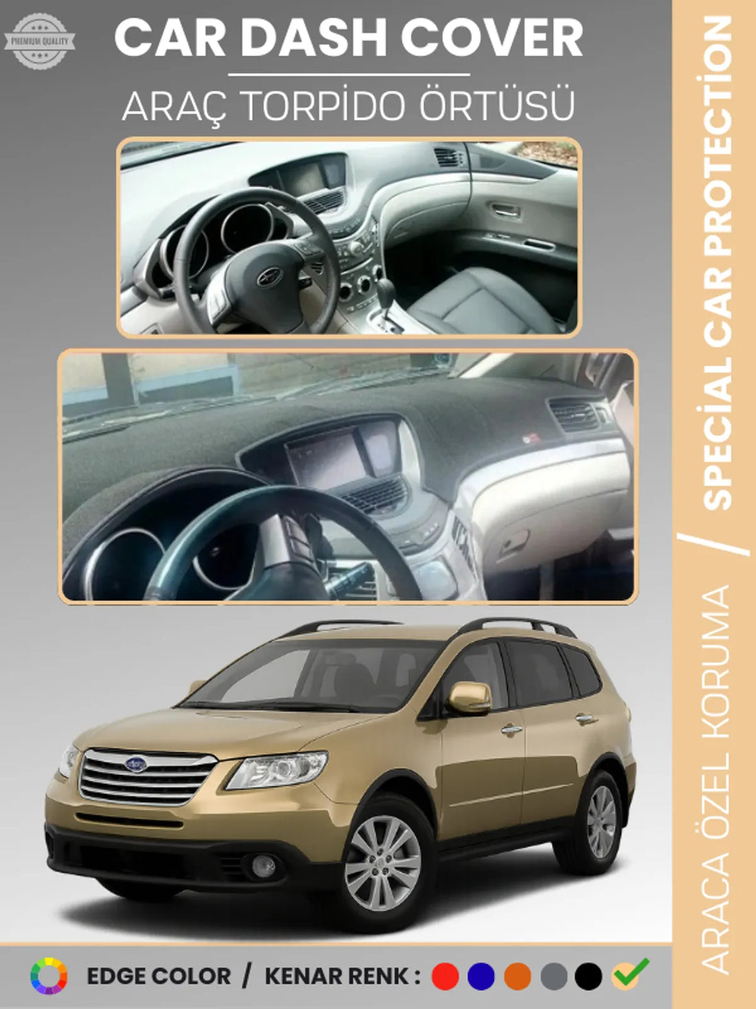 SUBARU B9 TRIBECA (2006-2014) Uyumlu Torpido Örtüsü Araca Özel Ön Göğüs Koruma
