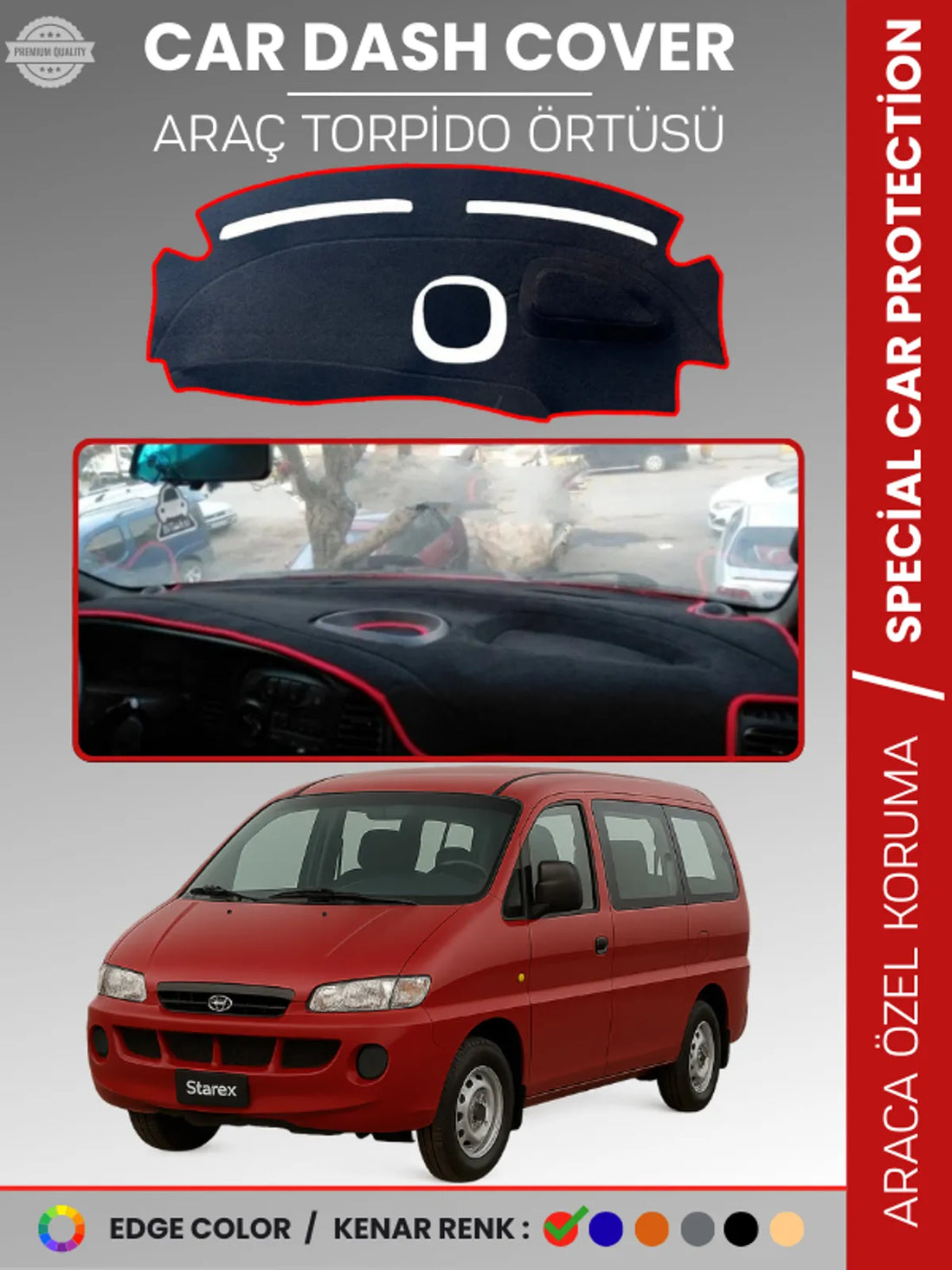 HYUNDAİ STAREX (1997-2007) Uyumlu Torpido Örtüsü Araca Özel Ön Göğüs Koruma