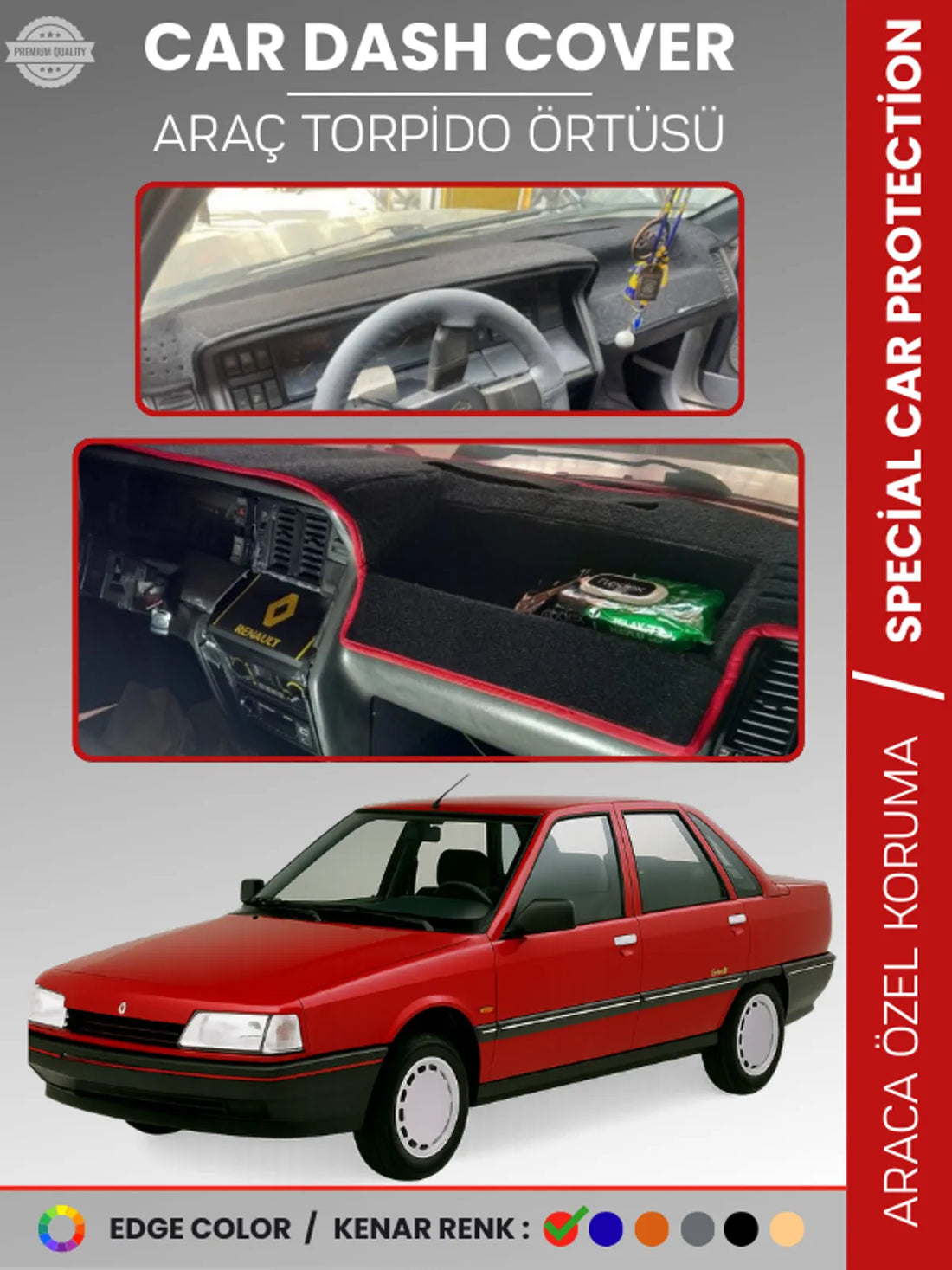 RENAULT 21 CONCORDE Uyumlu Torpido Örtüsü Araca Özel Ön Göğüs Koruma