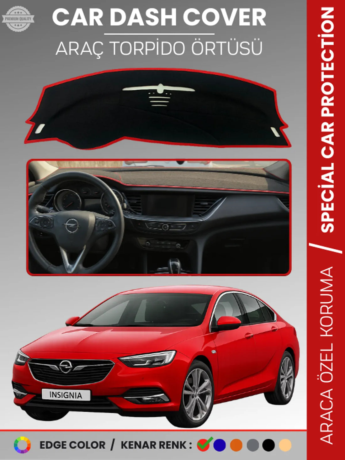 OPEL INSIGNIA B (2017-2022) Uyumlu Torpido Örtüsü Araca Özel Ön Göğüs Koruma