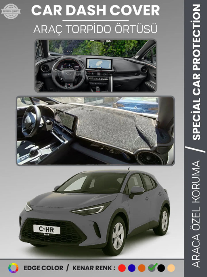 Toyota CHR (2024+) Uyumlu Torpido Örtüsü Araca Özel Ön Göğüs Koruma