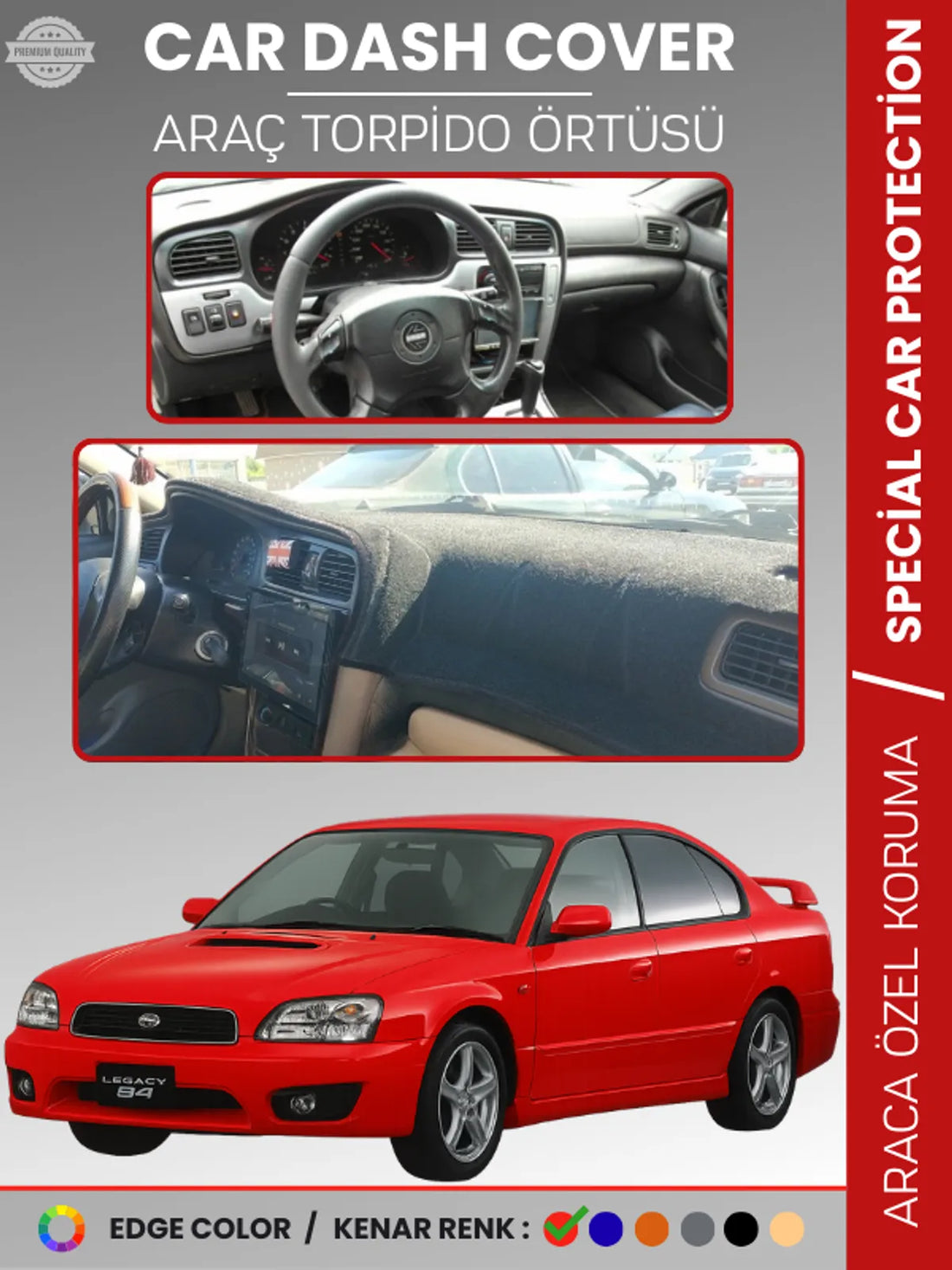 SUBARU LEGACY B4 (1998-2003) Uyumlu Torpido Örtüsü Araca Özel Ön Göğüs Koruma