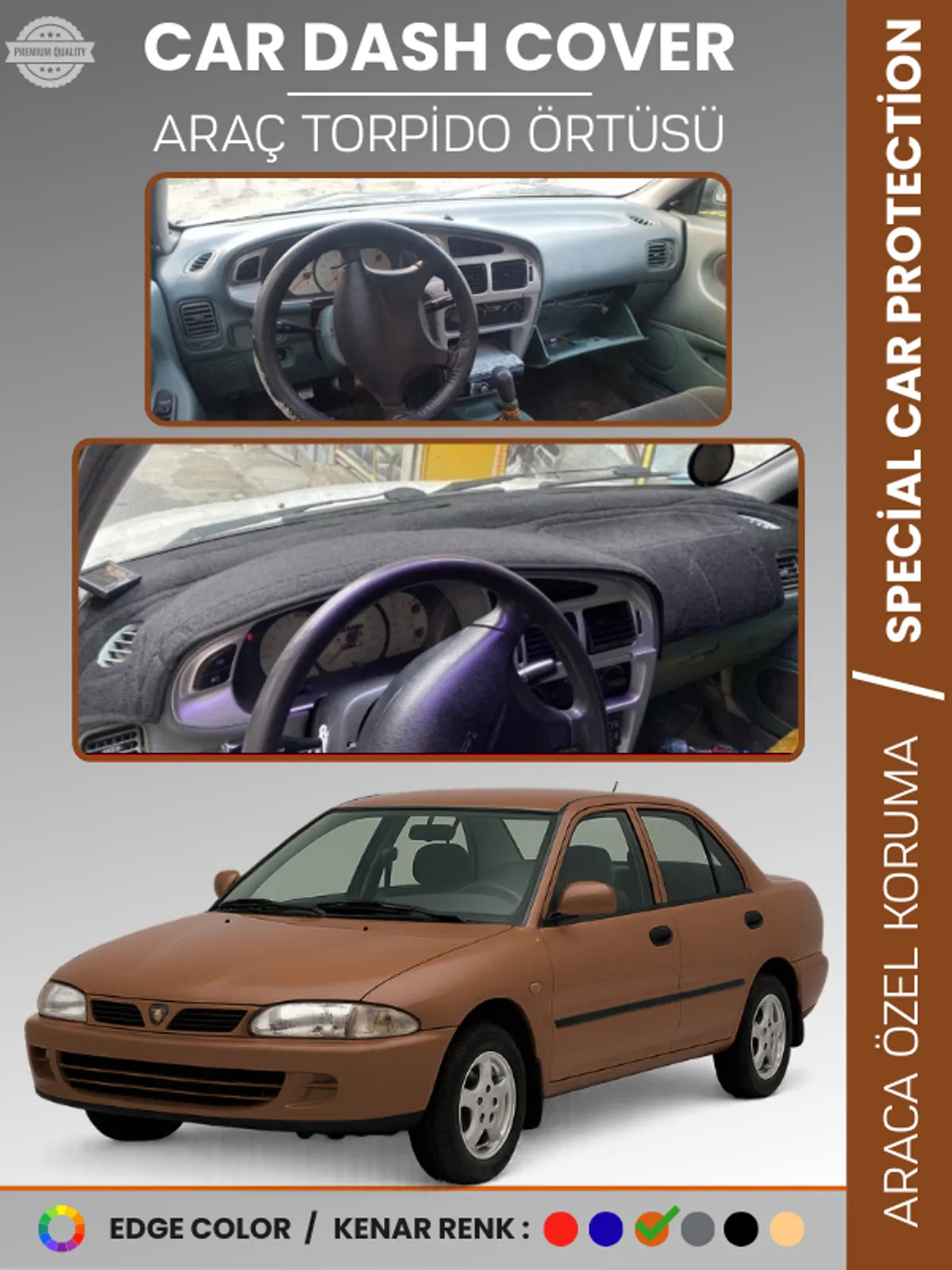 PROTON 415 / WIRA (1993-2004) Uyumlu Torpido Örtüsü Araca Özel Ön Göğüs Koruma