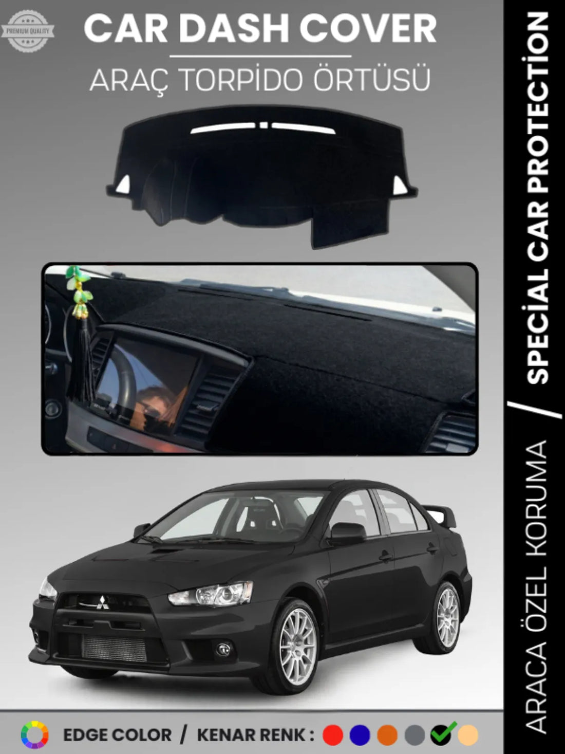 MITSUBISHI LANCER (2007-2017) Uyumlu Torpido Örtüsü Araca Özel Ön Göğüs Koruma