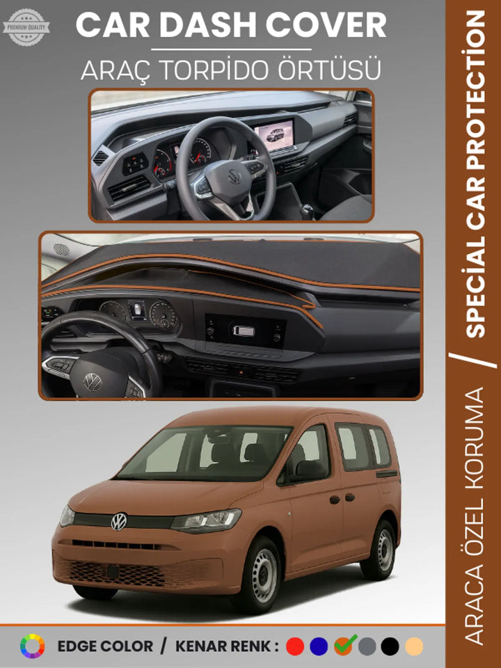 VOLKSWAGEN CADDY (2021+) Uyumlu Torpido Örtüsü Araca Özel Ön Göğüs Koruma