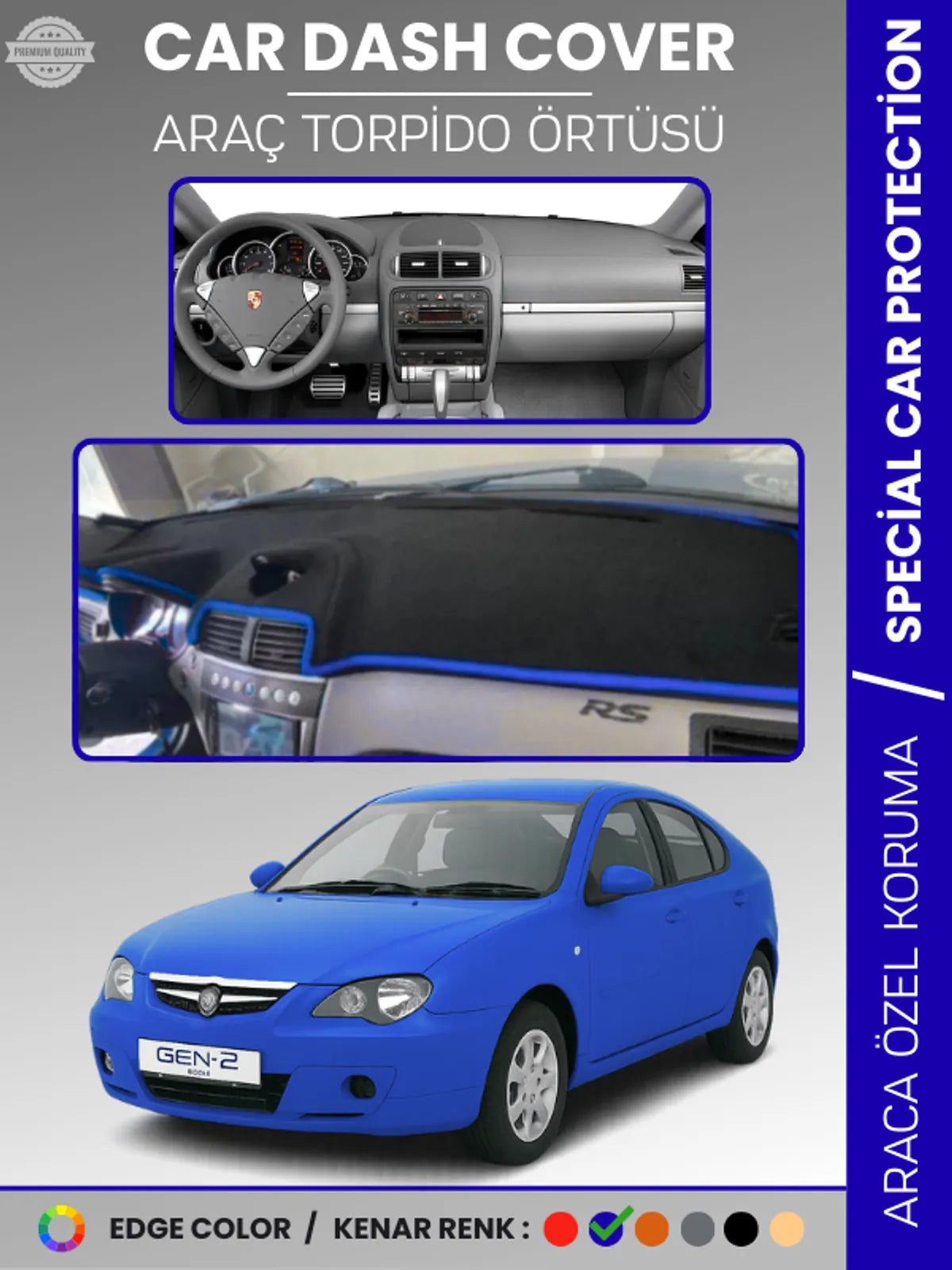 PROTON GEN-2 (2004-2011) Uyumlu Torpido Örtüsü Araca Özel Ön Göğüs Koruma