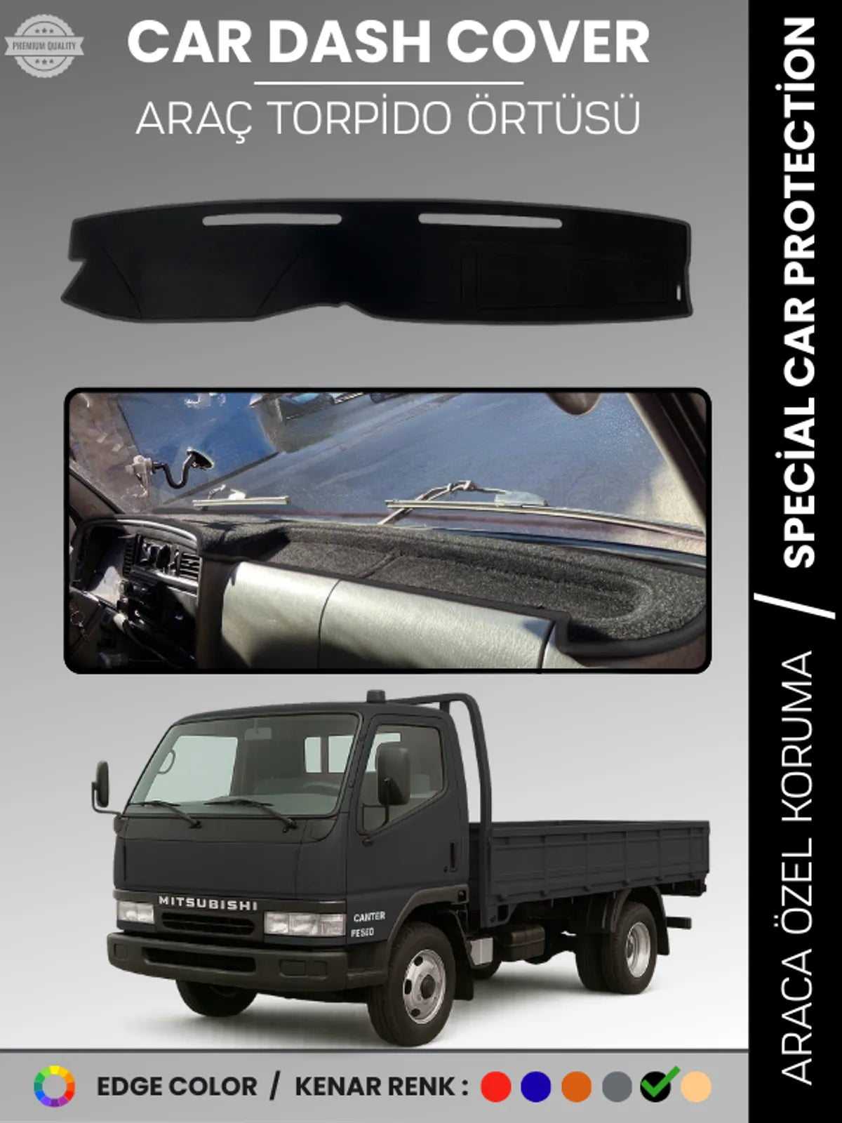 MITSUBISHI FUSO CANTER (1998-2006) Uyumlu Torpido Örtüsü Araca Özel Ön Göğüs Koruma