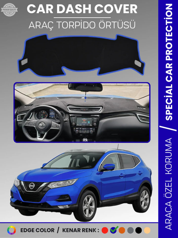 NİSSAN QASHQAİ J11 (2013-2020) Uyumlu Torpido Örtüsü Araca Özel Ön Göğüs Koruma
