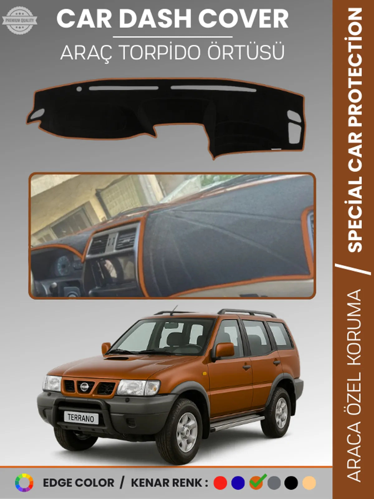 NİSSAN TERRANO DÜZ MODEL (1999-2003) Uyumlu Torpido Örtüsü Araca Özel Ön Göğüs Koruma