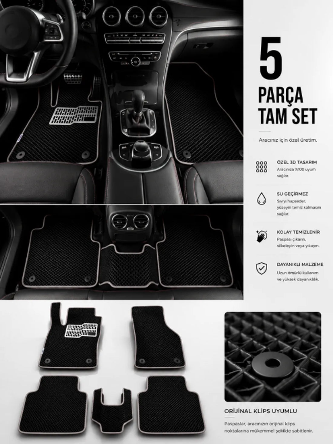 Ford Focus 5-Sedan (2024-2025) Araca Özel EVA Oto Paspas Seti Topukluk Dahil Tam Set