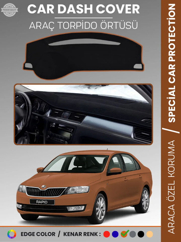 SKODA RAPİD (2013-2017) Uyumlu Torpido Örtüsü Araca Özel Ön Göğüs Koruma