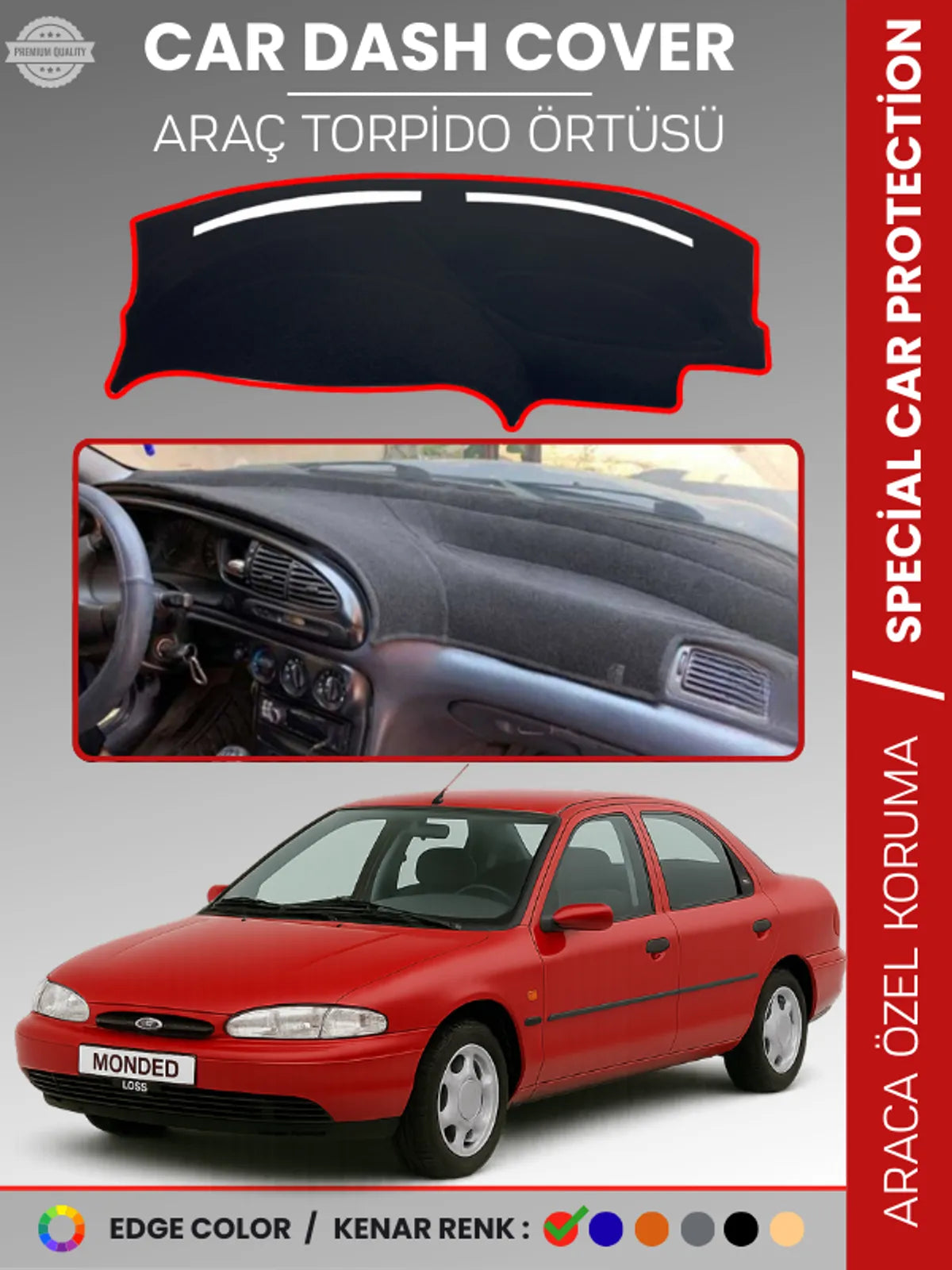 FORD MONDEO (2000-2007) Uyumlu Torpido Örtüsü Araca Özel Ön Göğüs Koruma