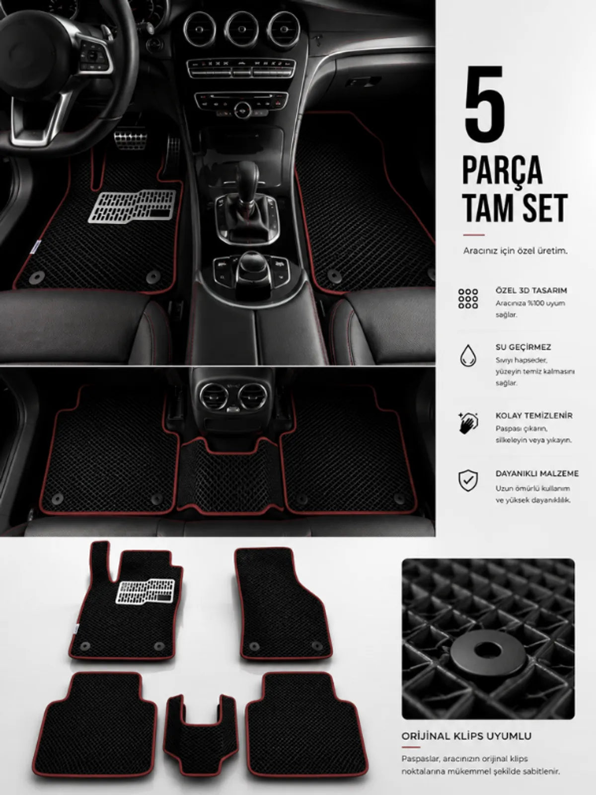 Jaecoo 7-4X2 (2024-2025) Araca Özel EVA Oto Paspas Seti Topukluk Dahil Tam Set