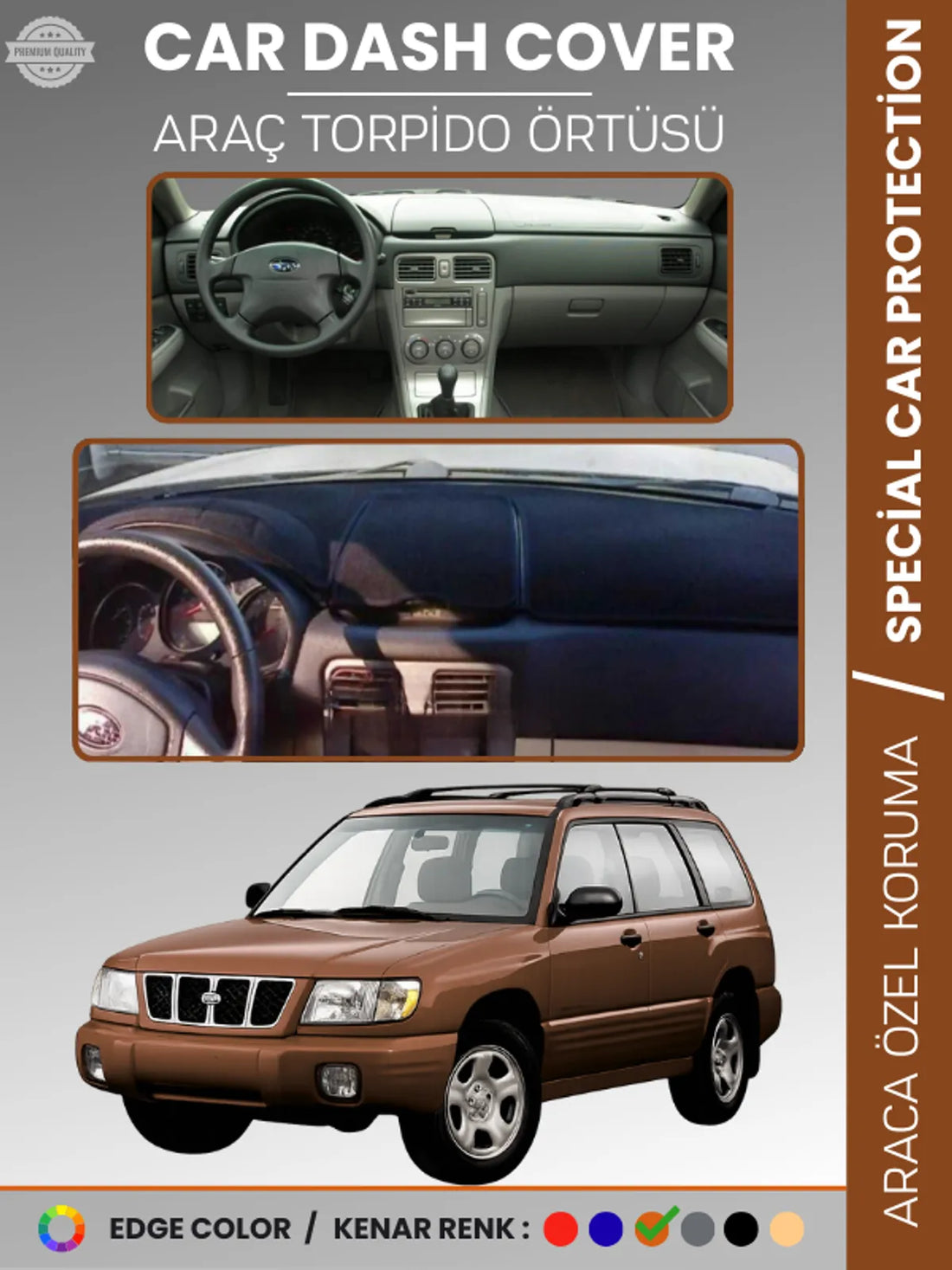 SUBARU FORESTER (1997-2002) Uyumlu Torpido Örtüsü Araca Özel Ön Göğüs Koruma