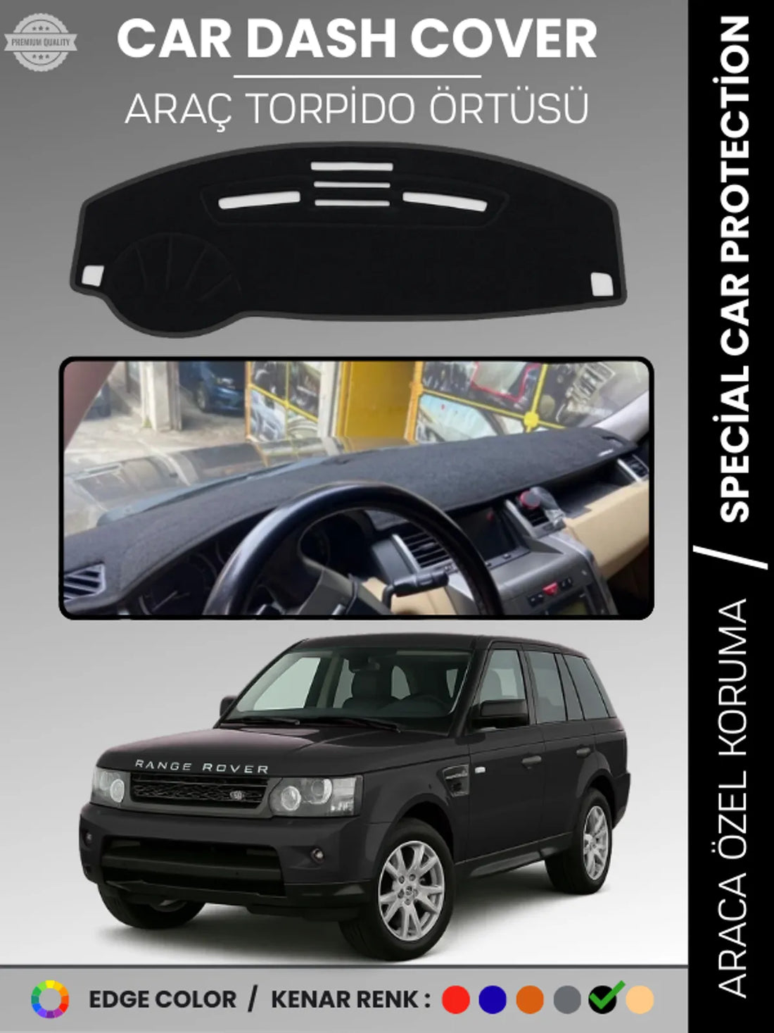 RANGE ROVER SPORT (2005-2013) Uyumlu Torpido Örtüsü Araca Özel Ön Göğüs Koruma