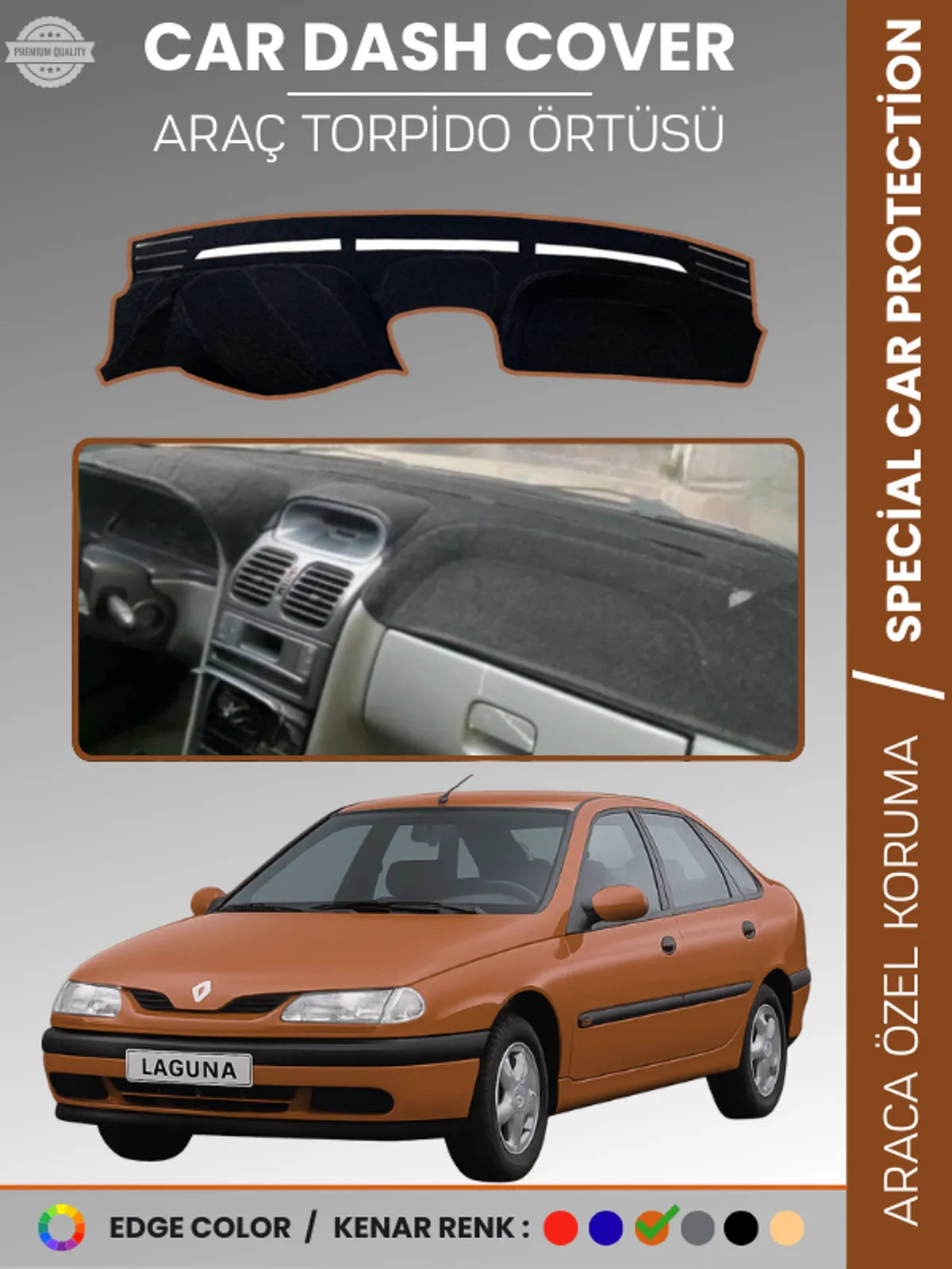 RENAULT LAGUNA 1 (1994-2001) Uyumlu Torpido Örtüsü Araca Özel Ön Göğüs Koruma