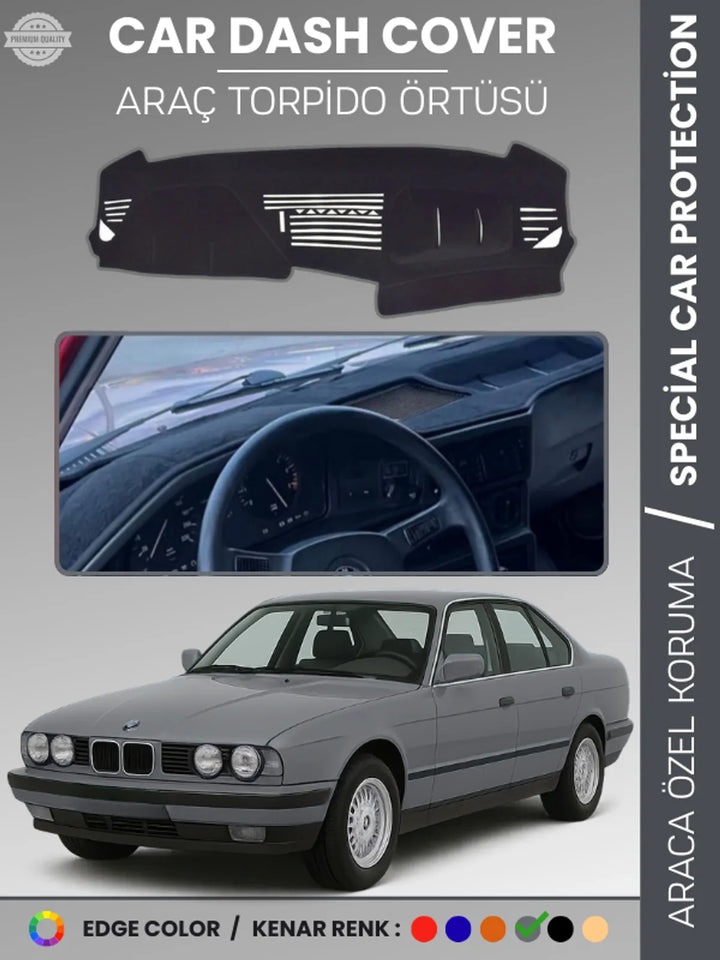 BMW E34 5 SERİSİ AİRBAGSİZ (1988-1996) Uyumlu Torpido Örtüsü Araca Özel Ön Göğüs Koruma