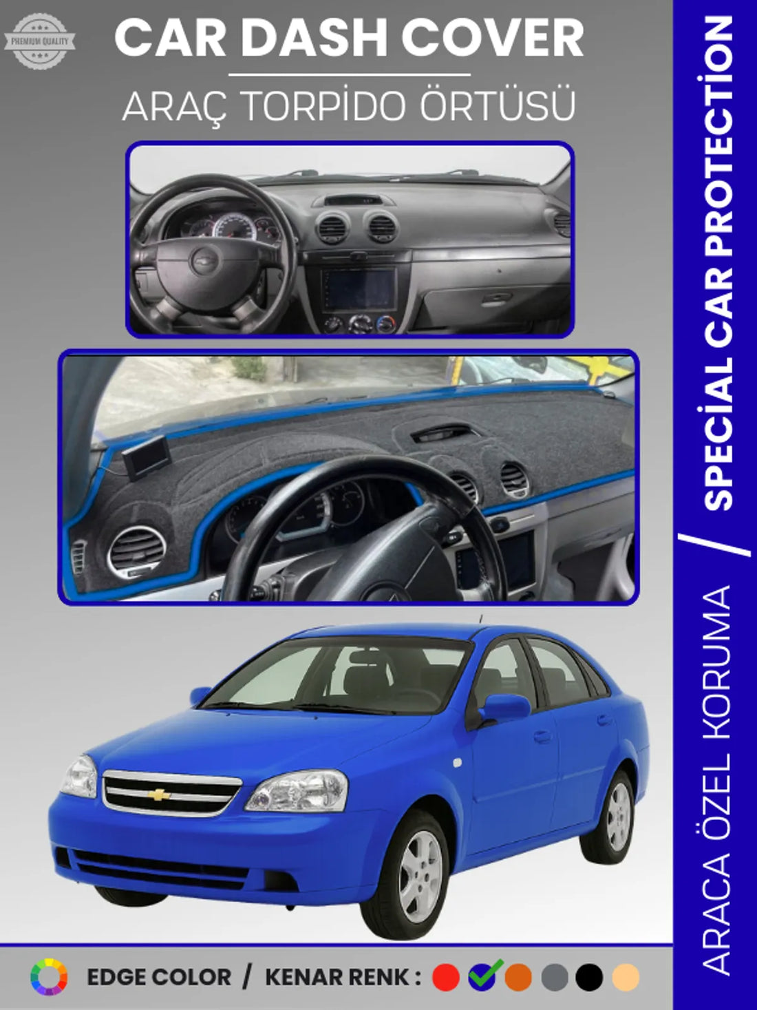 CHEVROLET LACETTİ (2002-2009) Uyumlu Torpido Örtüsü Araca Özel Ön Göğüs Koruma
