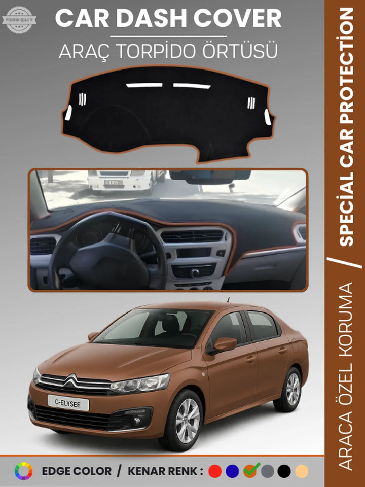 CITROEN C-ELYSEE (2012-2021) Uyumlu Torpido Örtüsü Araca Özel Ön Göğüs Koruma