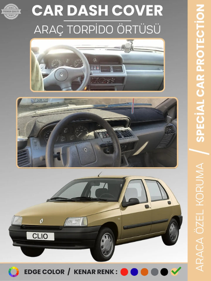 RENAULT CLIO 1 (1994-1998) Uyumlu Torpido Örtüsü Araca Özel Ön Göğüs Koruma