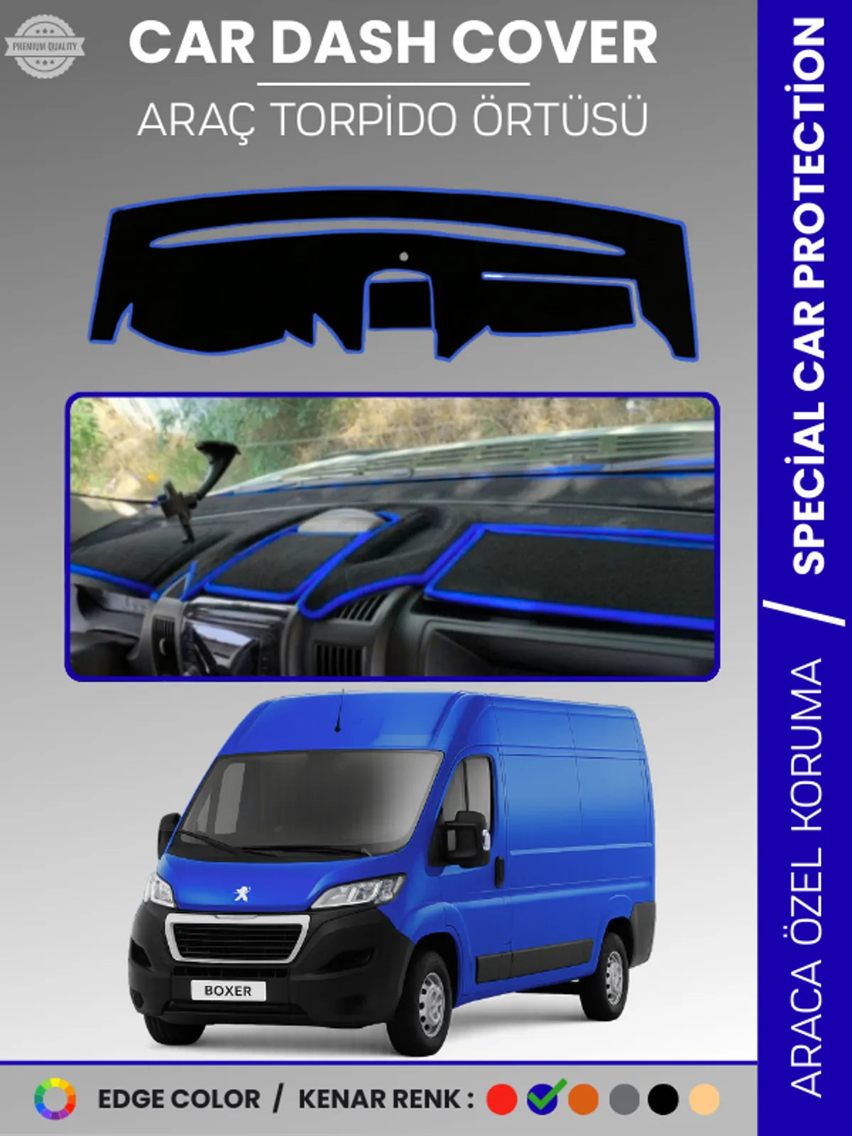 PEUGEOT BOXER (2017-2021) Uyumlu Torpido Örtüsü Araca Özel Ön Göğüs Koruma