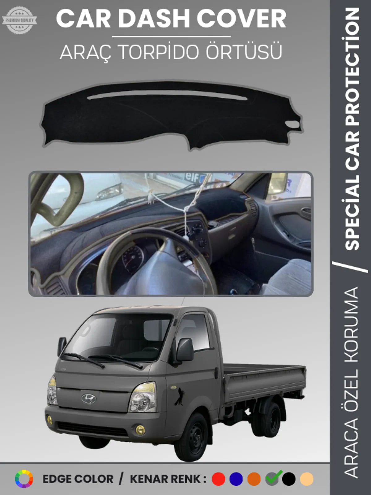 HYUNDAİ H100 PORTER (2004-2019) Uyumlu Torpido Örtüsü Araca Özel Ön Göğüs Koruma