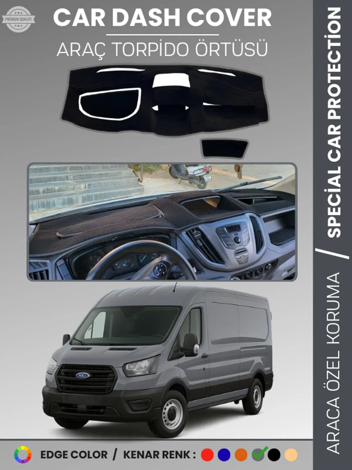 Ford TRANSİT V363 (2014-2019) Uyumlu Torpido Örtüsü Araca Özel Ön Göğüs Koruma
