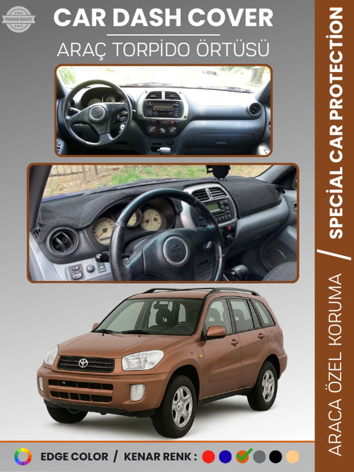 TOYOTA RAV4 (2000-2005) Uyumlu Torpido Örtüsü Araca Özel Ön Göğüs Koruma