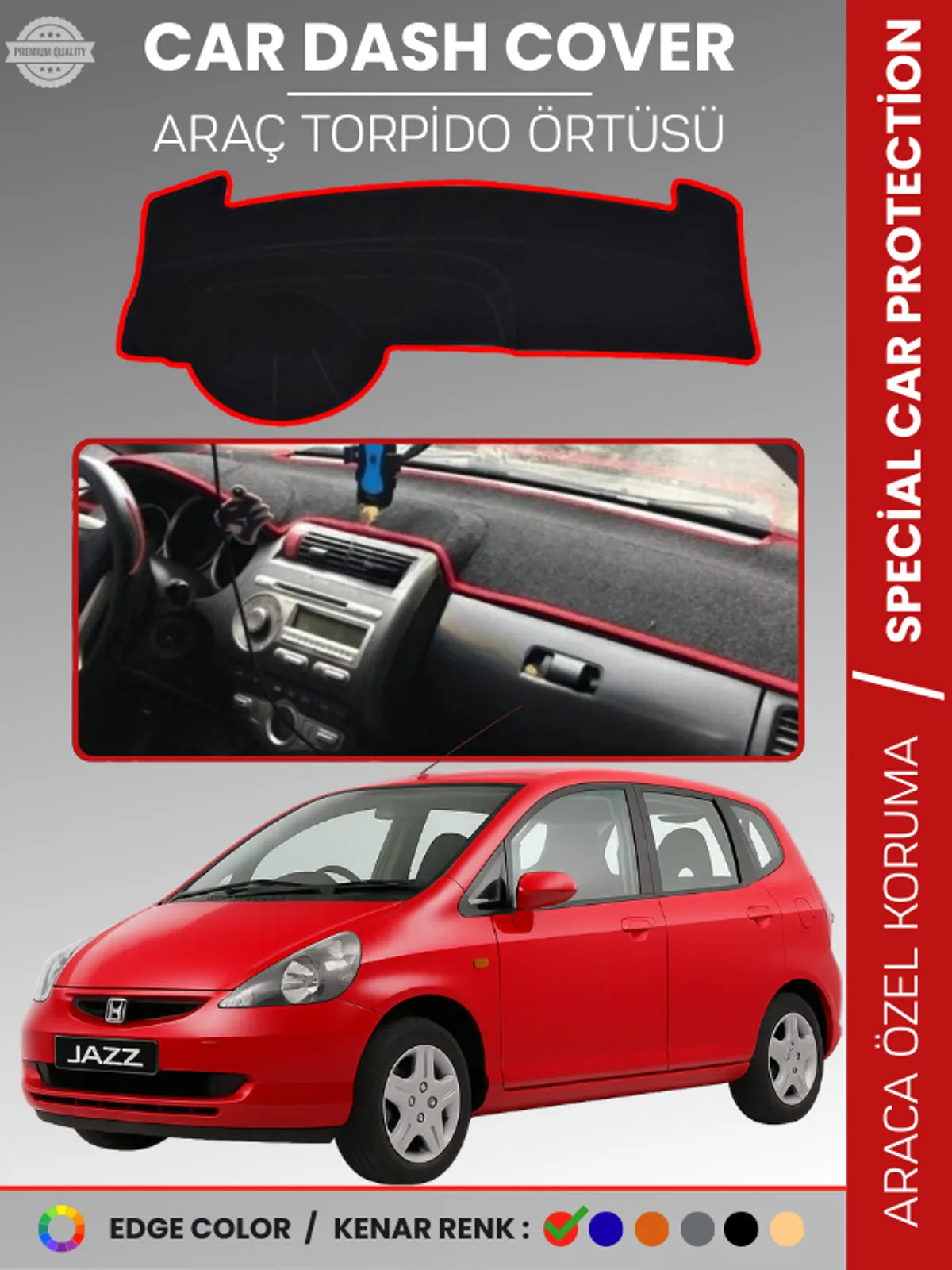HONDA JAZZ (2002-2007) Uyumlu Torpido Örtüsü Araca Özel Ön Göğüs Koruma