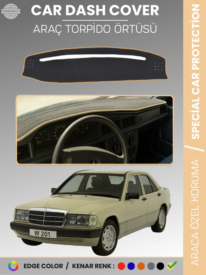 MERCEDES 190E W201 (1982-1993) Uyumlu Torpido Örtüsü Araca Özel Ön Göğüs Koruma
