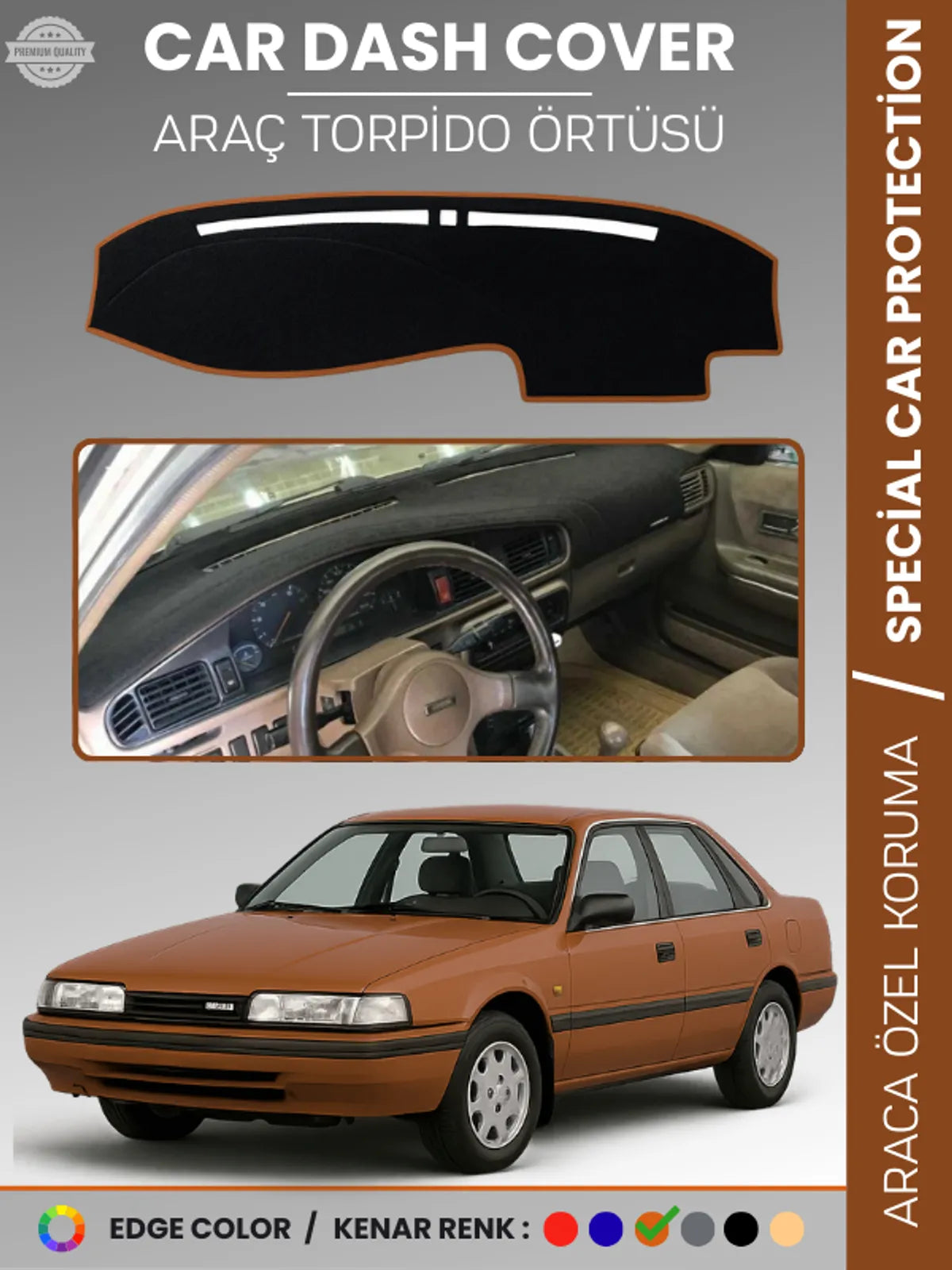 MAZDA 626 (1987-1991) Uyumlu Torpido Örtüsü Araca Özel Ön Göğüs Koruma