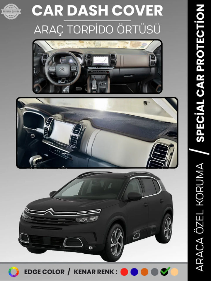 CITROEN C5 AIRCROSS (2018-2025) Uyumlu Torpido Örtüsü Araca Özel Ön Göğüs Koruma