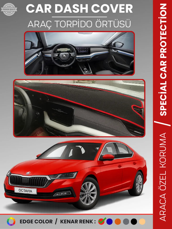 SKODA OCTAVIA A8 (2020-2024) Uyumlu Torpido Örtüsü Araca Özel Ön Göğüs Koruma