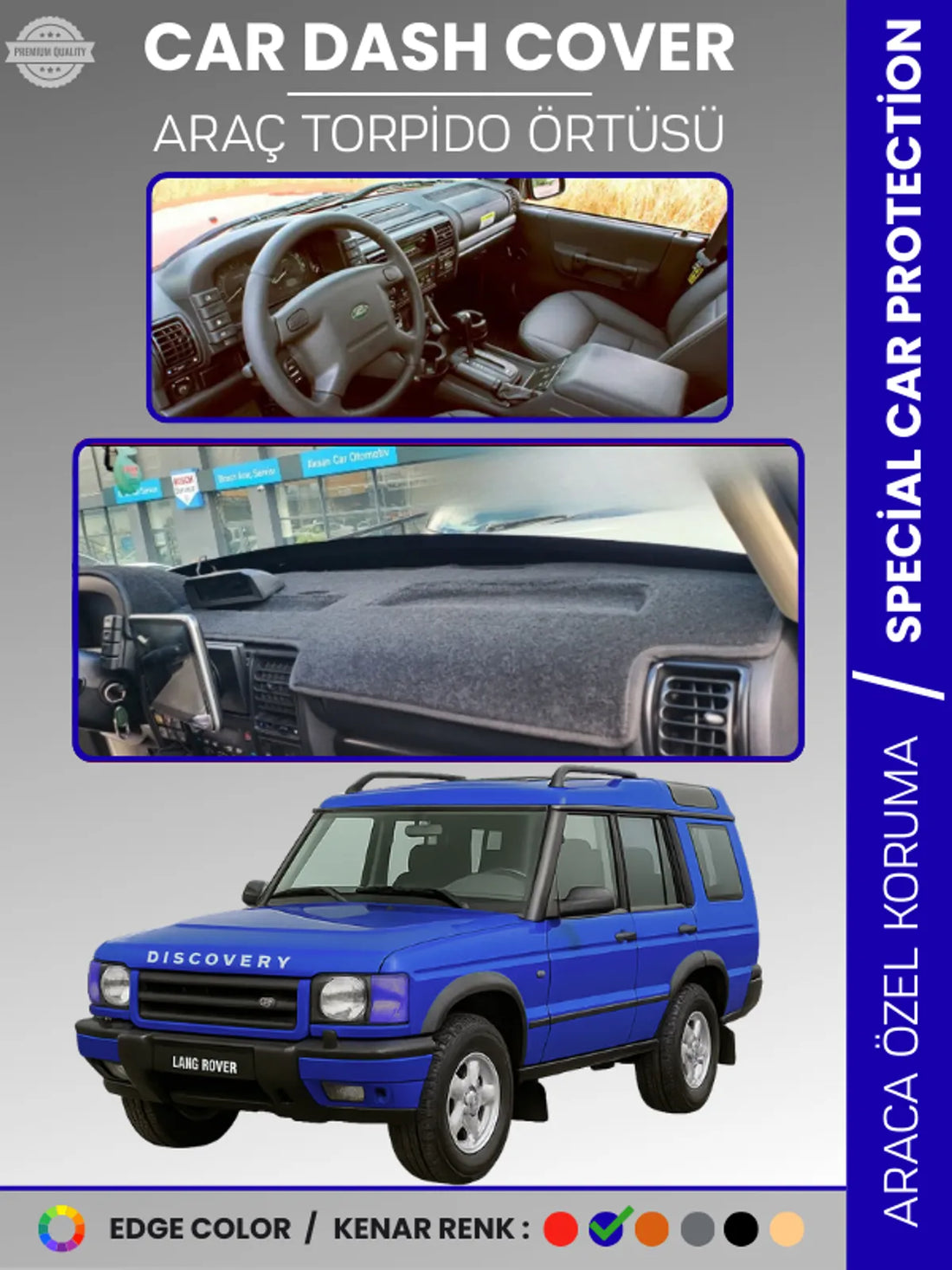 LAND ROVER DISCOVERY 2 L318 (1998-2004) Uyumlu Torpido Örtüsü Araca Özel Ön Göğüs Koruma