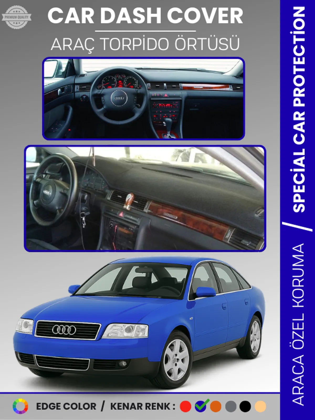 AUDI A6 (1997-2004) Uyumlu Torpido Örtüsü Araca Özel Ön Göğüs Koruma