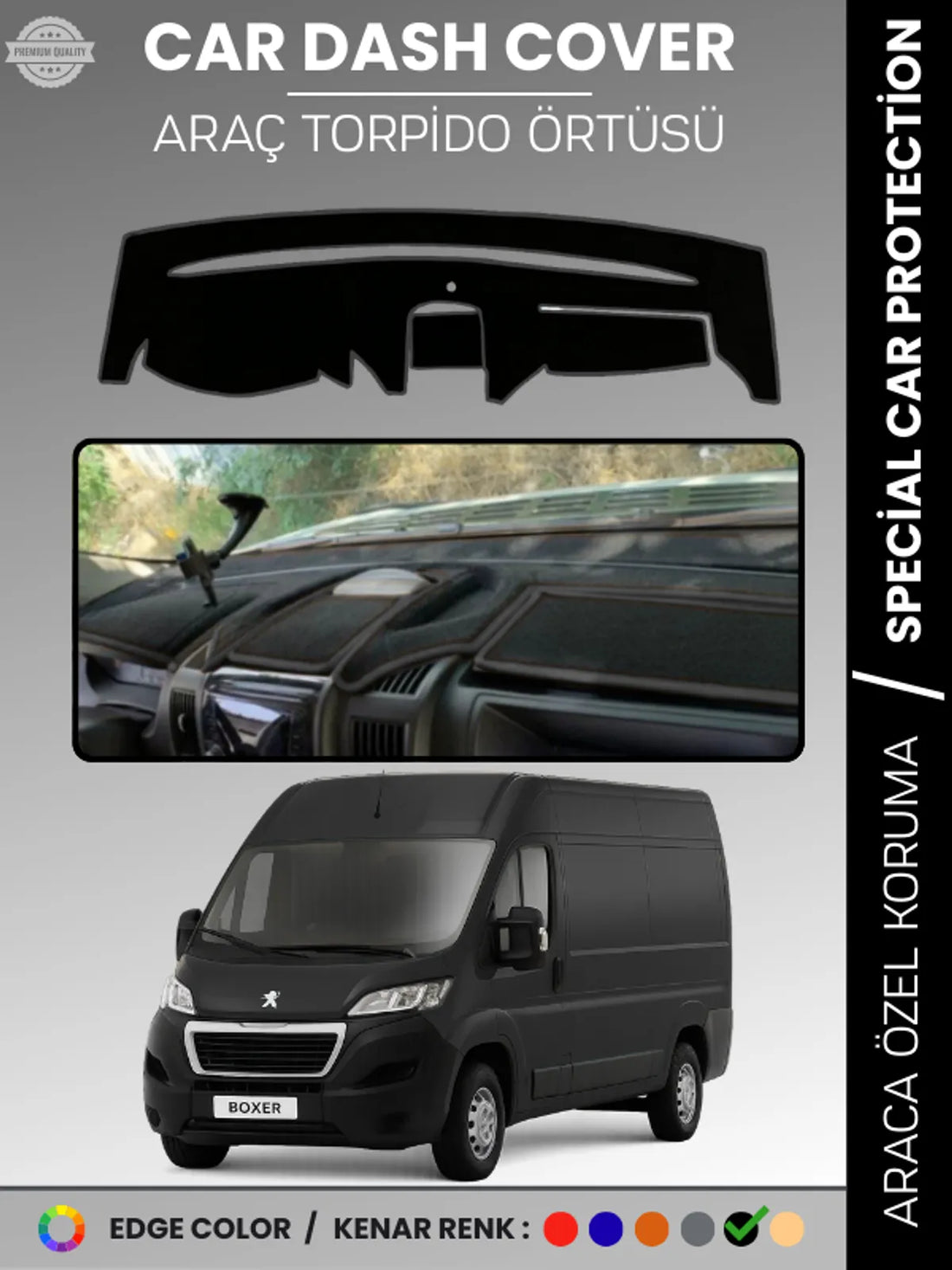 PEUGEOT BOXER (2017-2021) Uyumlu Torpido Örtüsü Araca Özel Ön Göğüs Koruma