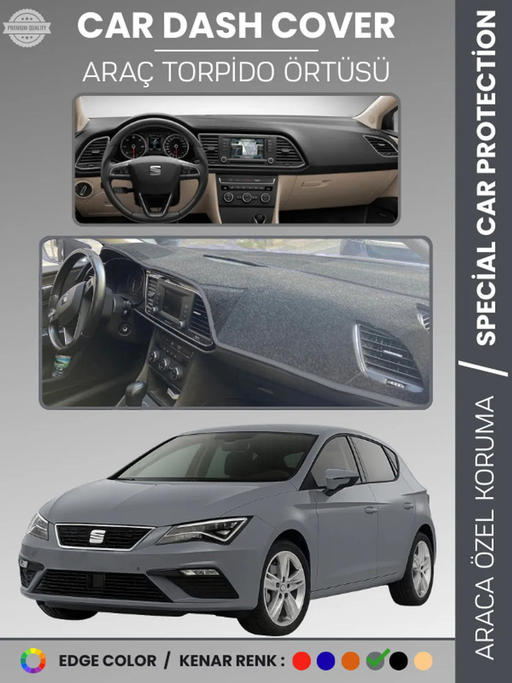 SEAT LEON (2013-2020) Uyumlu Torpido Örtüsü Araca Özel Ön Göğüs Koruma