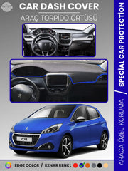 PEUGEOT 208 (2012-2019) Uyumlu Torpido Örtüsü Araca Özel Ön Göğüs Koruma