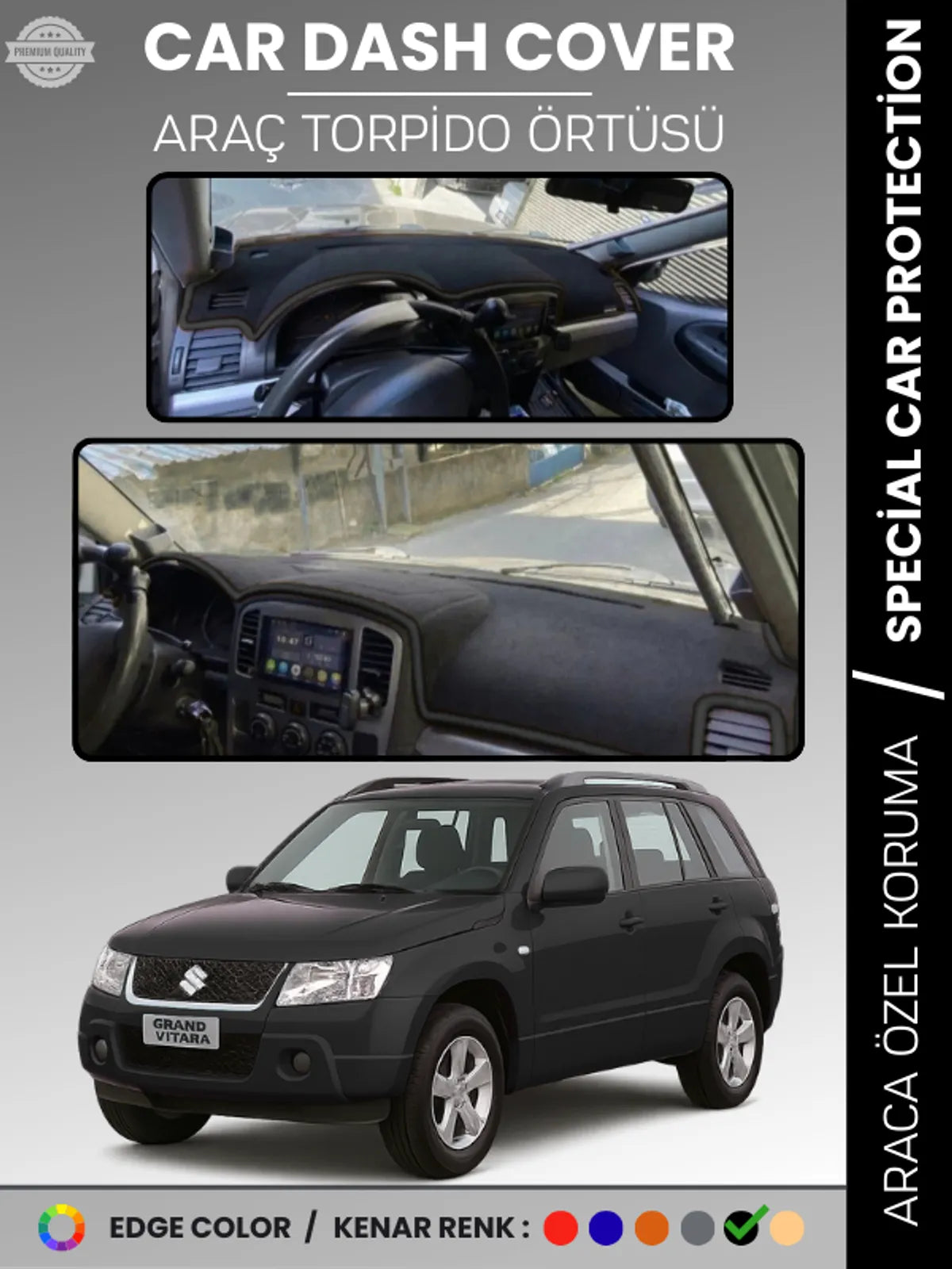 SUZUKİ GRAND VİTARA (2004-2006) Uyumlu Torpido Örtüsü Araca Özel Ön Göğüs Koruma